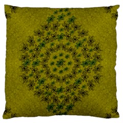 Flower Wreath In The Green Soft Yellow Nature Standard Flano Cushion Case (one Side) by pepitasart