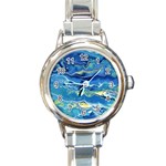 Sunlit Waters Round Italian Charm Watch Front