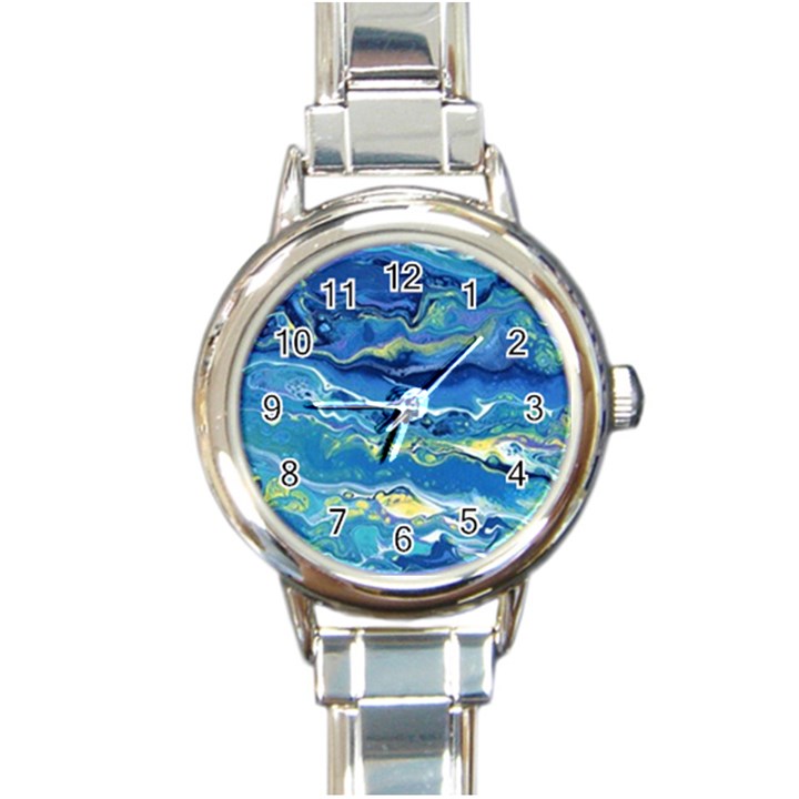 Sunlit Waters Round Italian Charm Watch