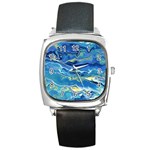 Sunlit Waters Square Metal Watch Front