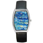 Sunlit Waters Barrel Style Metal Watch Front