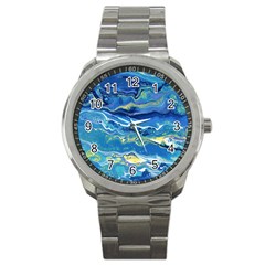 Sunlit Waters Sport Metal Watch by lwdstudio