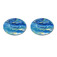 Sunlit Waters Cufflinks (oval) by lwdstudio