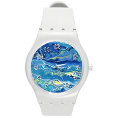 Sunlit Waters Round Plastic Sport Watch (m) by lwdstudio