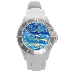 Sunlit Waters Round Plastic Sport Watch (l) by lwdstudio