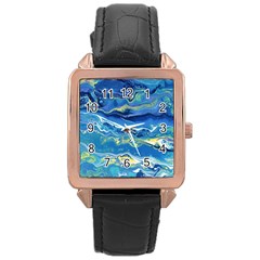 Sunlit Waters Rose Gold Leather Watch  by lwdstudio