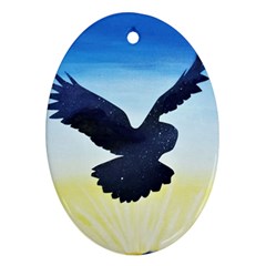 Sunset Owl Ornament (oval) by lwdstudio