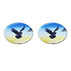 Sunset Owl Cufflinks (oval) by lwdstudio