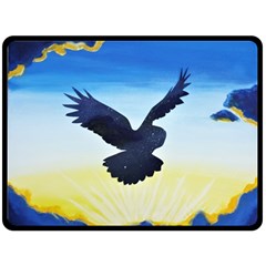 Sunset Owl Fleece Blanket (large)  by lwdstudio