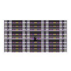 Playing With Plaid Kitten (purple) Halloween Pattern Satin Wrap by emilyzragz