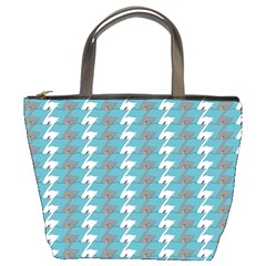 Swan Herd Houndstooth Pattern  Bucket Bag by emilyzragz