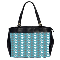 Swan Herd Houndstooth Pattern  Oversize Office Handbag (2 Sides) by emilyzragz