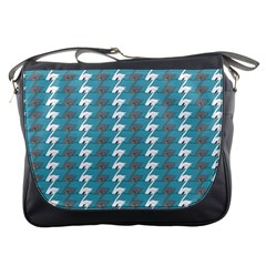 Swan Herd Houndstooth Pattern  Messenger Bag by emilyzragz