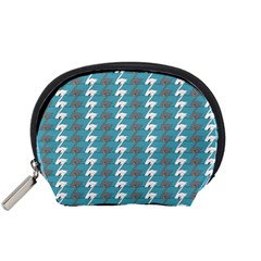 Swan Herd Houndstooth Pattern  Accessory Pouch (small) by emilyzragz