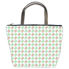 Amphibians Hopping Houndstooth Pattern Bucket Bag by emilyzragz