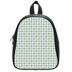 Amphibians Hopping Houndstooth Pattern School Bag (small) by emilyzragz