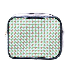 Amphibians Hopping Houndstooth Pattern Mini Toiletries Bag (one Side) by emilyzragz