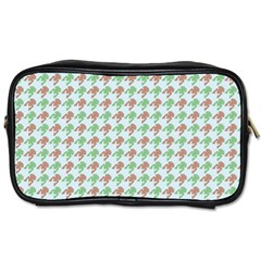 Amphibians Hopping Houndstooth Pattern Toiletries Bag (one Side) by emilyzragz