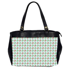 Amphibians Hopping Houndstooth Pattern Oversize Office Handbag (2 Sides) by emilyzragz