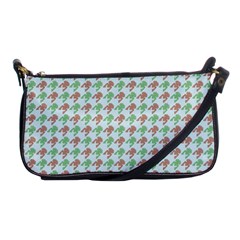 Amphibians Hopping Houndstooth Pattern Shoulder Clutch Bag by emilyzragz