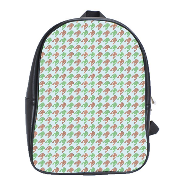 Amphibians Hopping Houndstooth Pattern School Bag (XL)