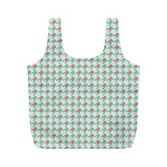 Amphibians Hopping Houndstooth Pattern Full Print Recycle Bag (M)