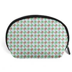 Amphibians Hopping Houndstooth Pattern Accessory Pouch (large) by emilyzragz