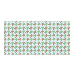 Amphibians Hopping Houndstooth Pattern Satin Wrap by emilyzragz