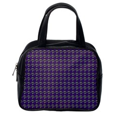 Luv Machine Robot Houndstooth Pattern (purple) Classic Handbag (one Side) by emilyzragz