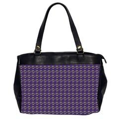 Luv Machine Robot Houndstooth Pattern (purple) Oversize Office Handbag (2 Sides) by emilyzragz