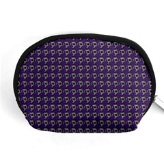 Luv Machine Robot Houndstooth Pattern (purple) Accessory Pouch (medium) by emilyzragz