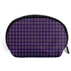 Luv Machine Robot Houndstooth Pattern (purple) Accessory Pouch (large) by emilyzragz