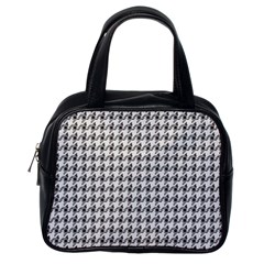 Luv Machine Robot Houndstooth Pattern (grey) Classic Handbag (one Side) by emilyzragz