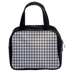 Luv Machine Robot Houndstooth Pattern (grey) Classic Handbag (two Sides) by emilyzragz