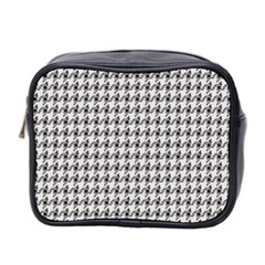 Luv Machine Robot Houndstooth Pattern (grey) Mini Toiletries Bag (two Sides) by emilyzragz