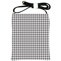 Luv Machine Robot Houndstooth Pattern (grey) Shoulder Sling Bag by emilyzragz