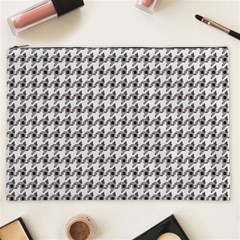 Luv Machine Robot Houndstooth Pattern (grey) Cosmetic Bag (xxl) by emilyzragz