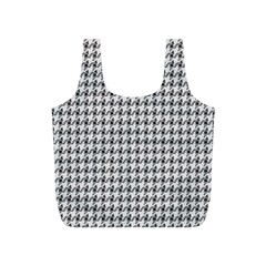 Luv Machine Robot Houndstooth Pattern (grey) Full Print Recycle Bag (s) by emilyzragz