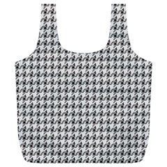 Luv Machine Robot Houndstooth Pattern (grey) Full Print Recycle Bag (xl) by emilyzragz