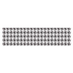 Luv Machine Robot Houndstooth Pattern (grey) Satin Scarf (oblong)