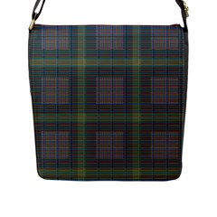 Plaid Pencil Crayon Pattern Flap Closure Messenger Bag (l) by emilyzragz