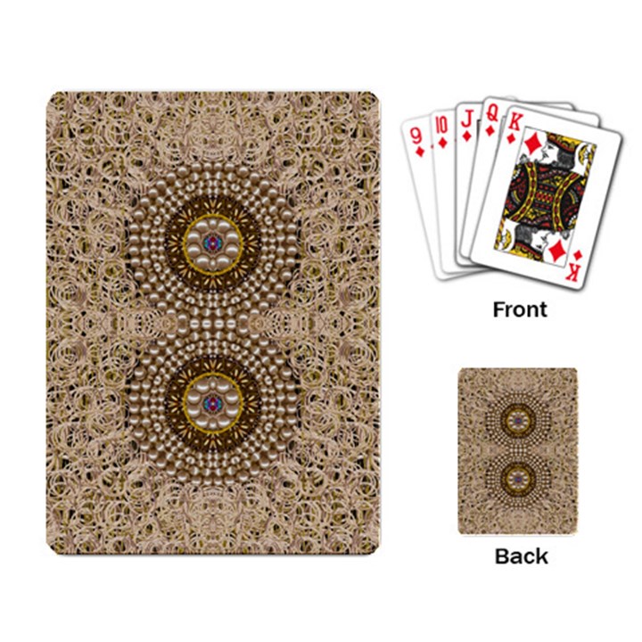 Moon Shine Over The Wood In The Night Of Glimmering Pearl Stars Playing Cards Single Design