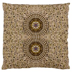 Moon Shine Over The Wood In The Night Of Glimmering Pearl Stars Large Flano Cushion Case (two Sides) by pepitasart