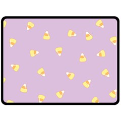 Candy Corn (purple) Double Sided Fleece Blanket (large)  by JessisArt