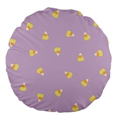 Candy Corn (purple) Large 18  Premium Round Cushions by JessisArt