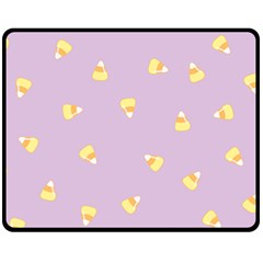 Candy Corn (purple) Double Sided Fleece Blanket (medium)  by JessisArt