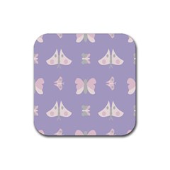 Butterfly Butterflies Merry Girls Rubber Coaster (Square) 