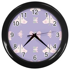 Butterfly Butterflies Merry Girls Wall Clock (Black)