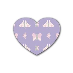 Butterfly Butterflies Merry Girls Rubber Coaster (Heart) 