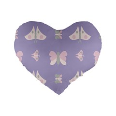 Butterfly Butterflies Merry Girls Standard 16  Premium Flano Heart Shape Cushions